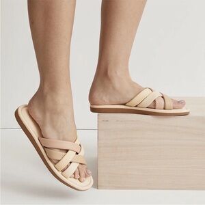 Madewell The Leeandra Slide Sandal Women’s Size 8.5 Leather Strappy Cloudlift